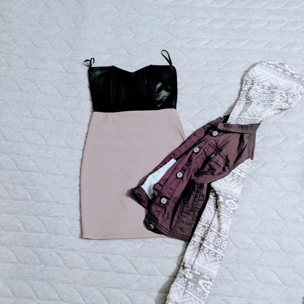 Faux Leather Mini Dress